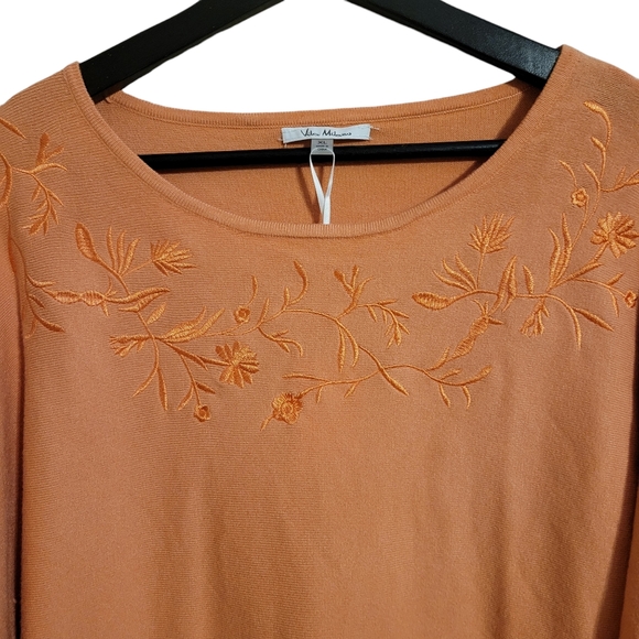 Vila Milano Coral Floral Embroidered Sweater - Picture 2 of 7